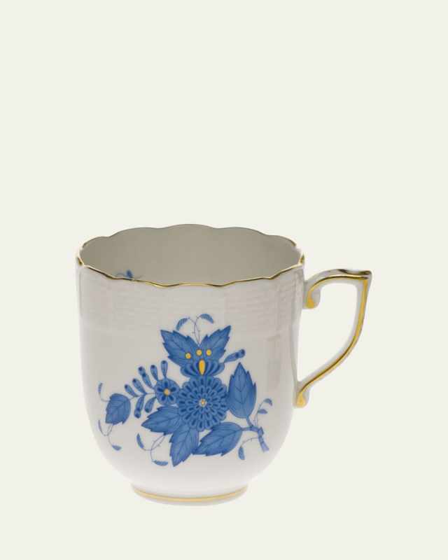 Chinese Bouquet Blue Mocha Cup